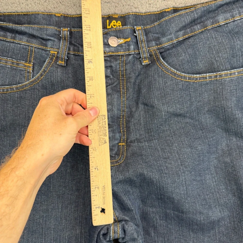 Lee Mens Relaxed Fit Fleece Lined Jeans Dark Wash Blue Denim 2055791 34x34